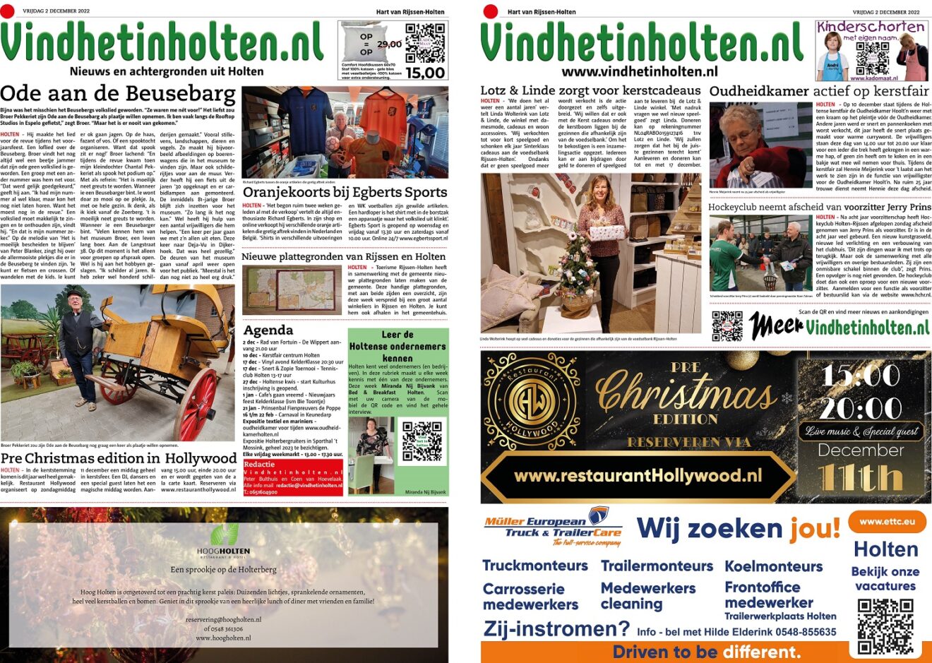 Vindhetholtenpagina editie 2 december 2022 spread website