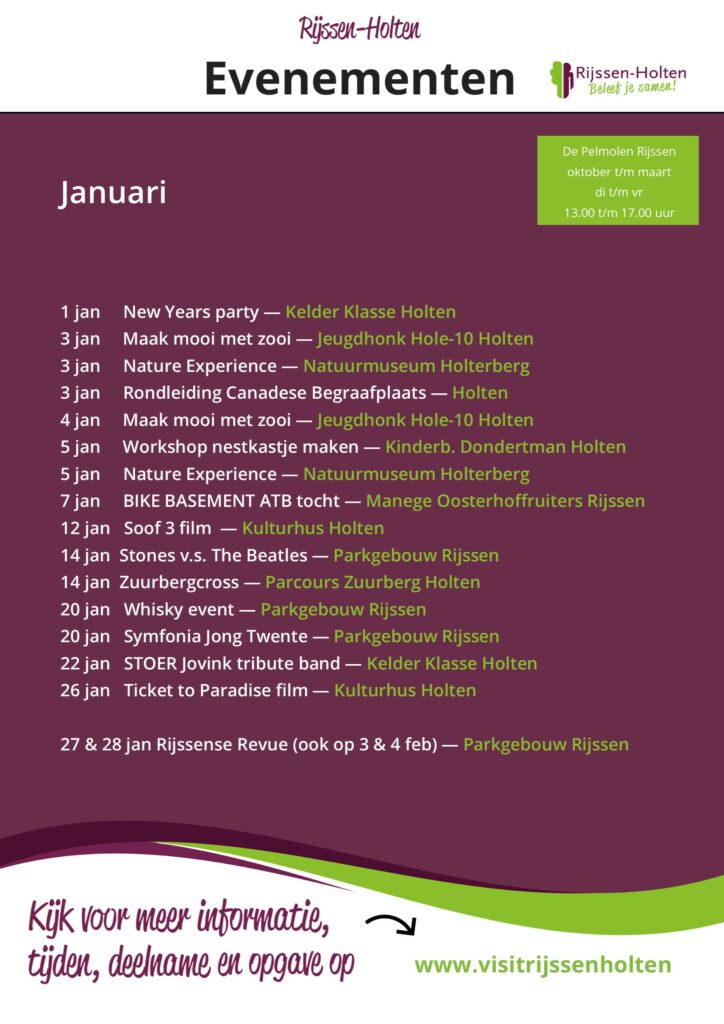 Evenementen Agenda Januari